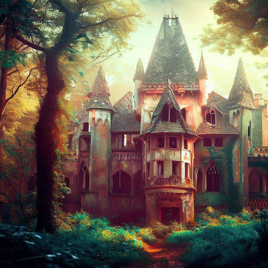 Magical Castle in The Stylized Forest Art Print