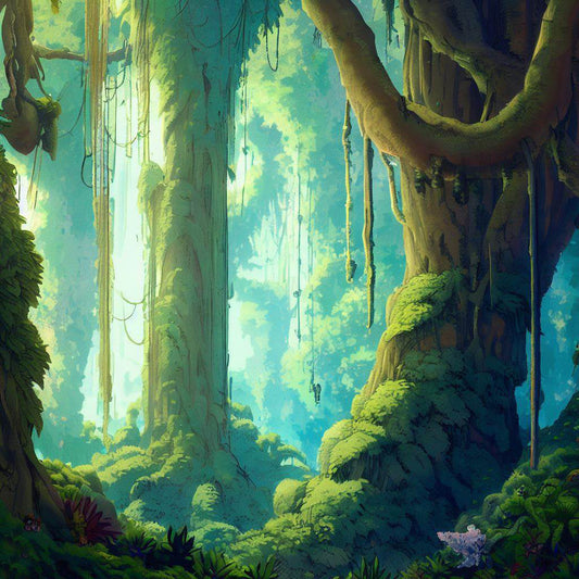 Anime Style Forest Painting I Art Print