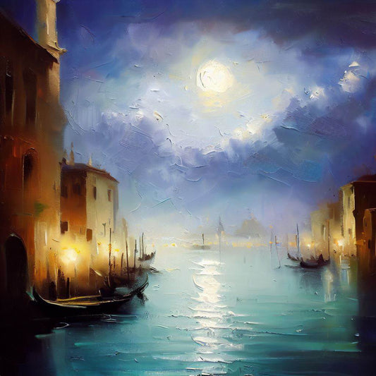 Venice at Night Oil Painting I Art Print