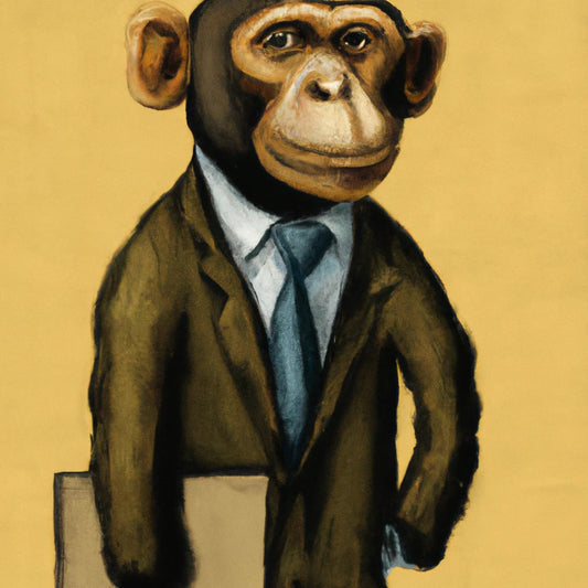 Monkey in A Business Suit Digital Painting II Art Print