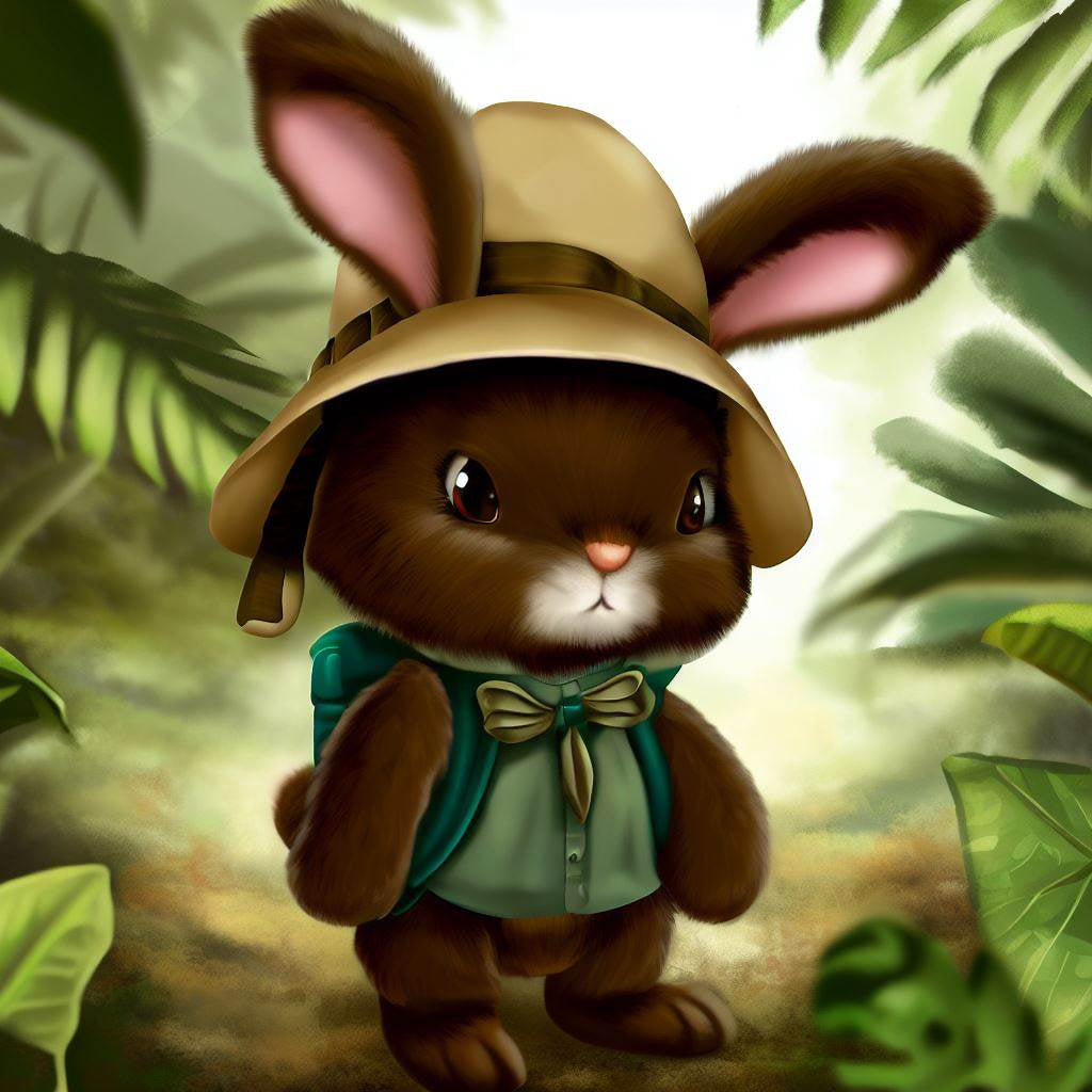 Brown Rabbit Dressed as Indiana Jones II Art Print