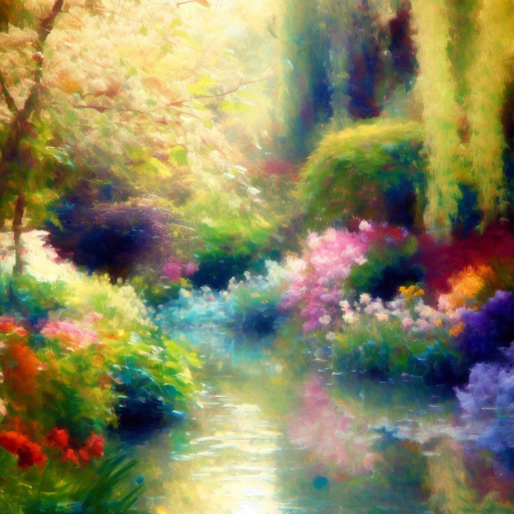Dreamy Path in The Garden Painting I Art Print