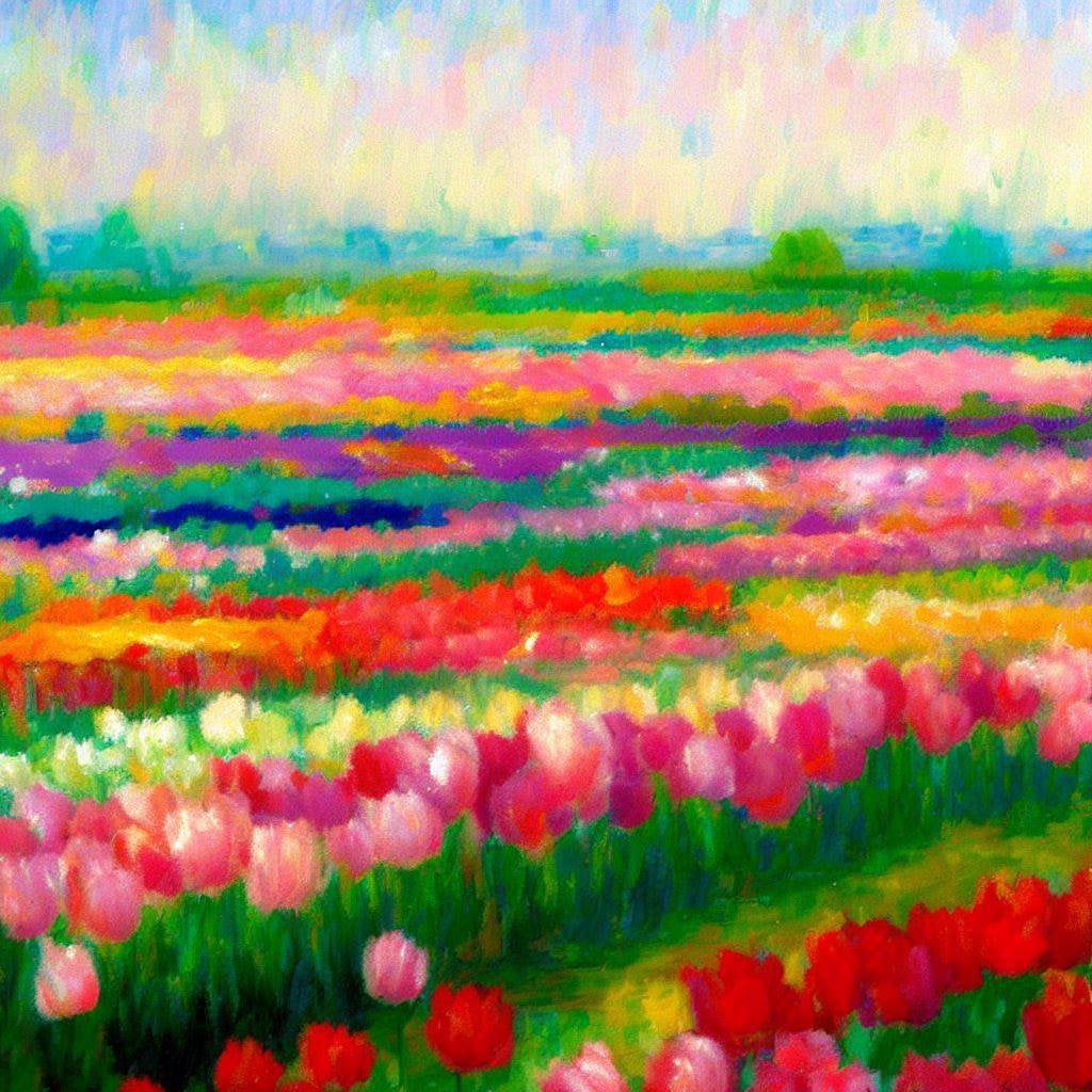 Tulip Fields Painting I Art Print