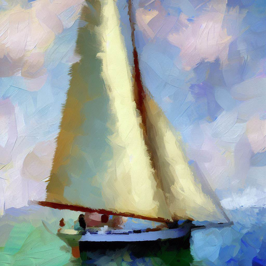 One Sailboat Painting Art Print