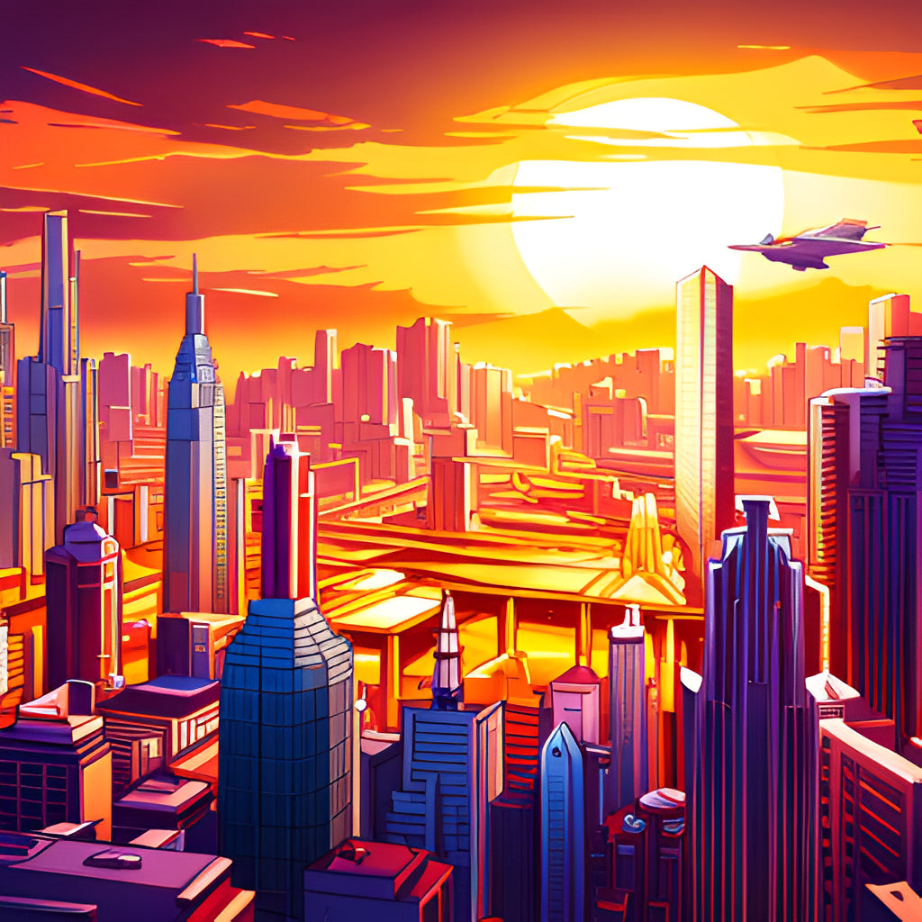 Urban Landscape Stylized Digital Art Art Print