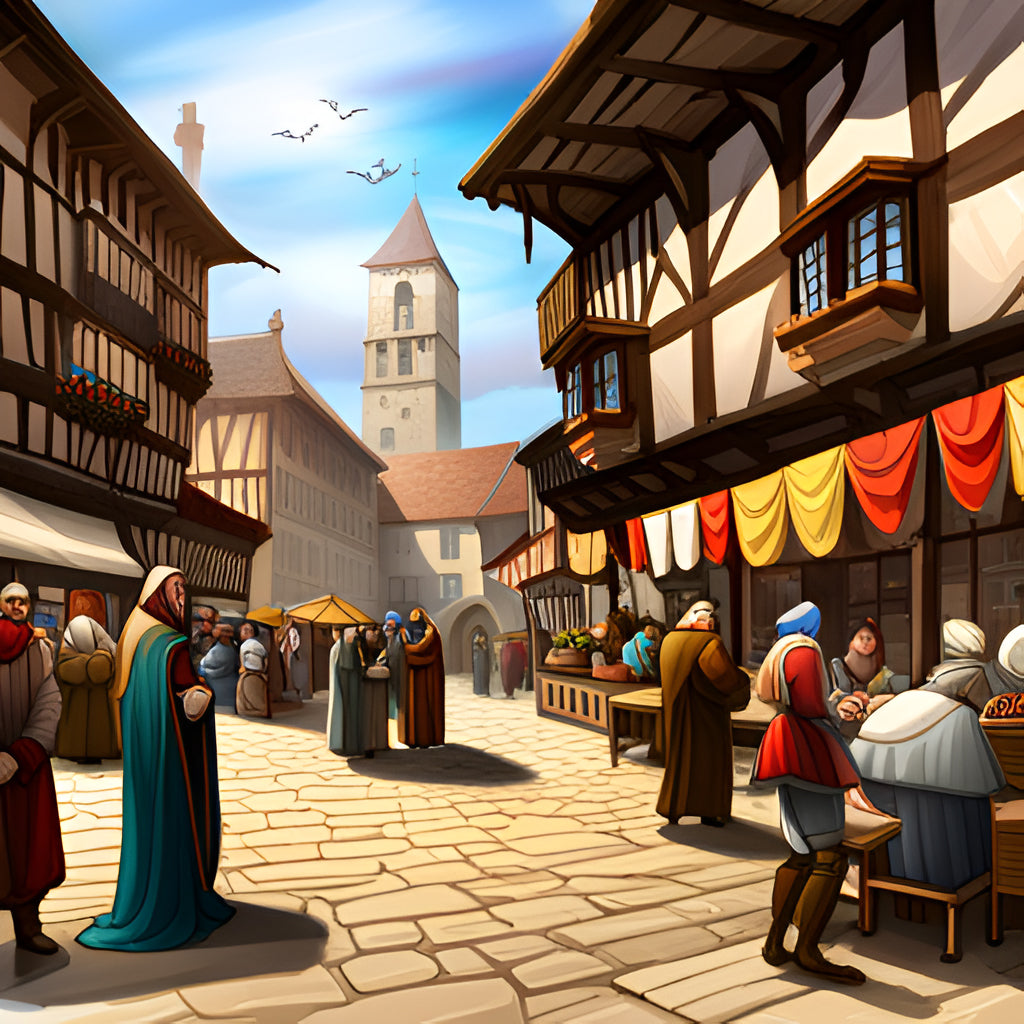 Medieval Town Square Digital Art Art Print Keep Calm Collection