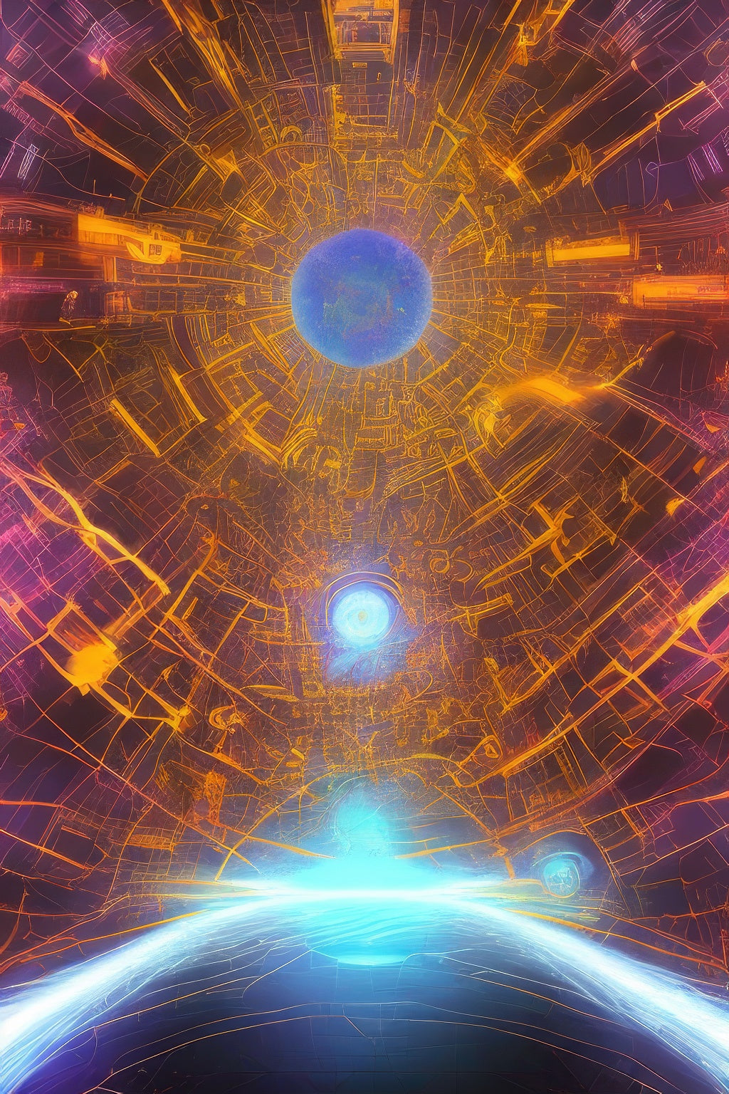 The Planets Align Abstract Digital Painting Art Print