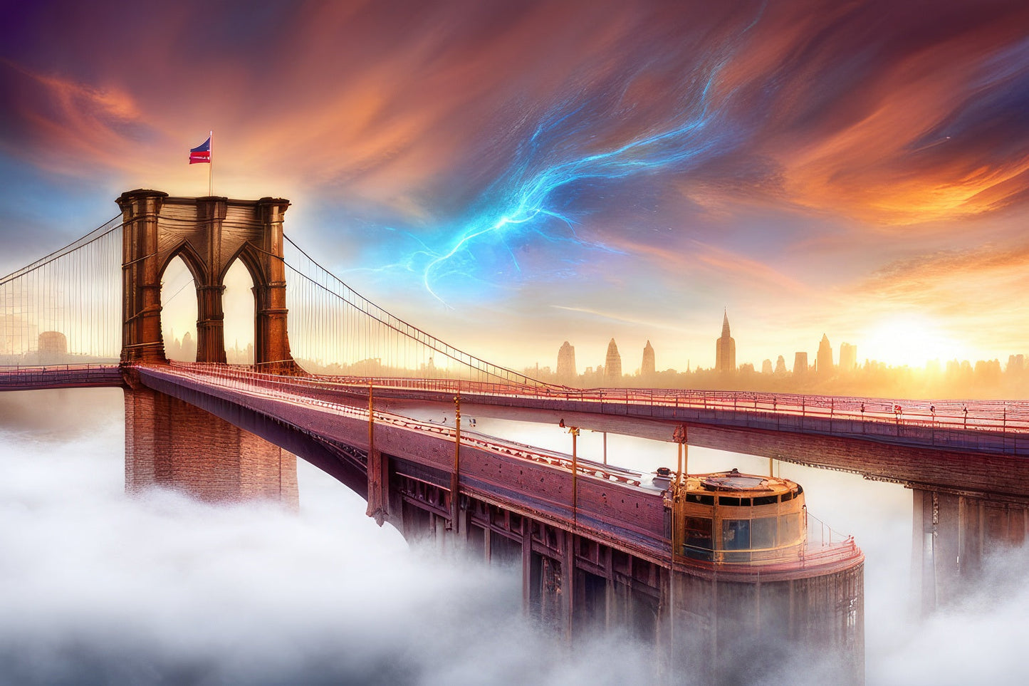 Brooklyn Bridge Digital Matte Painting II Art Print