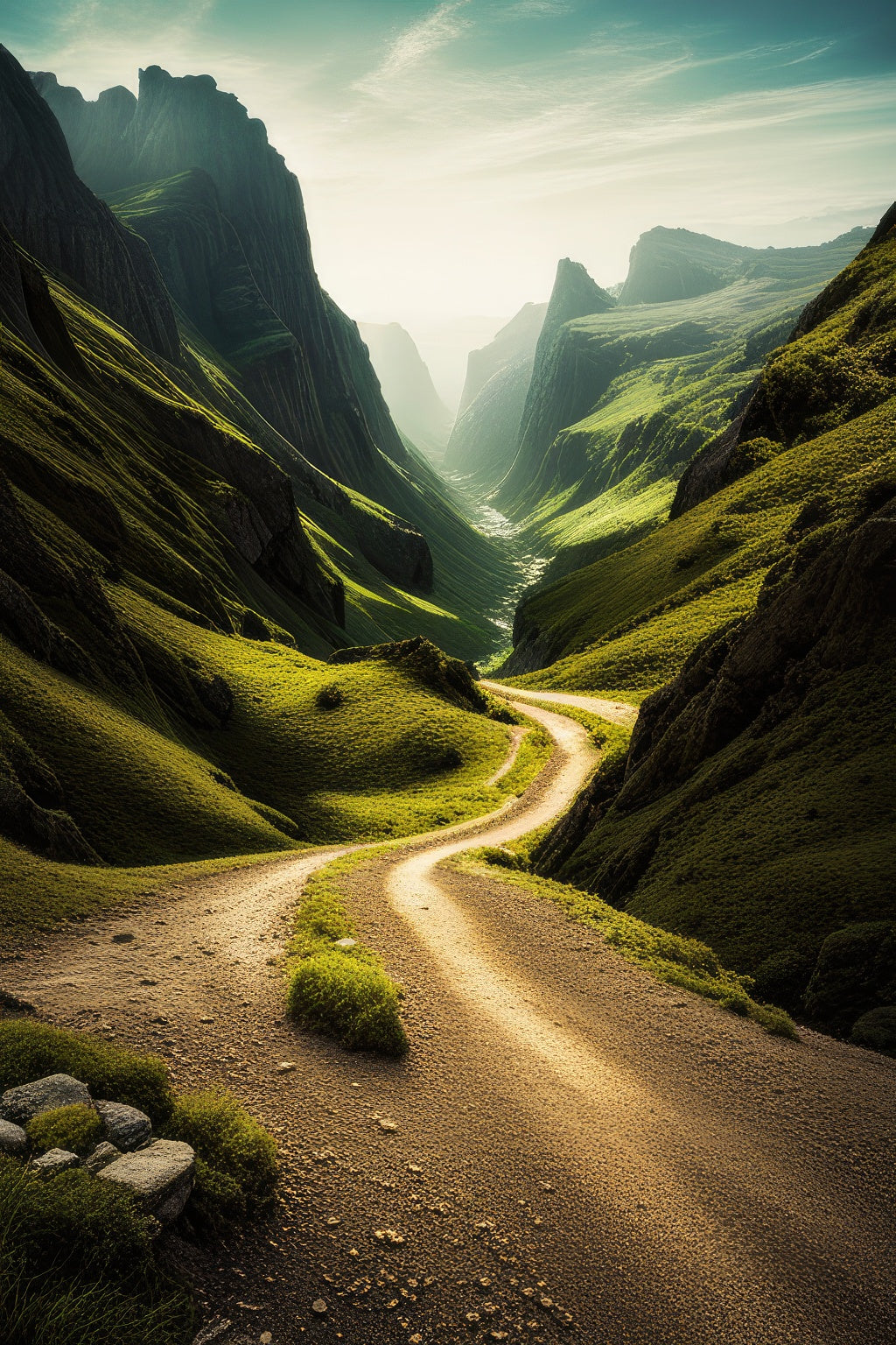 Hiking Trail Through The Mountains II Art Print