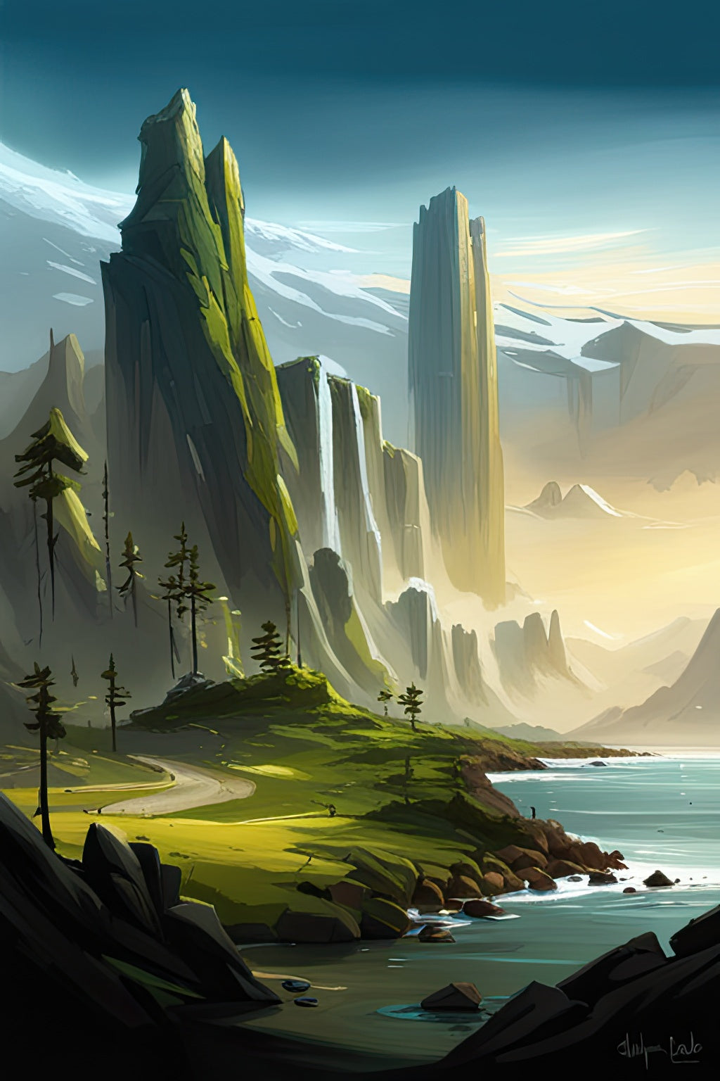 Steep Cliffs in The Highlands Concept Art Print