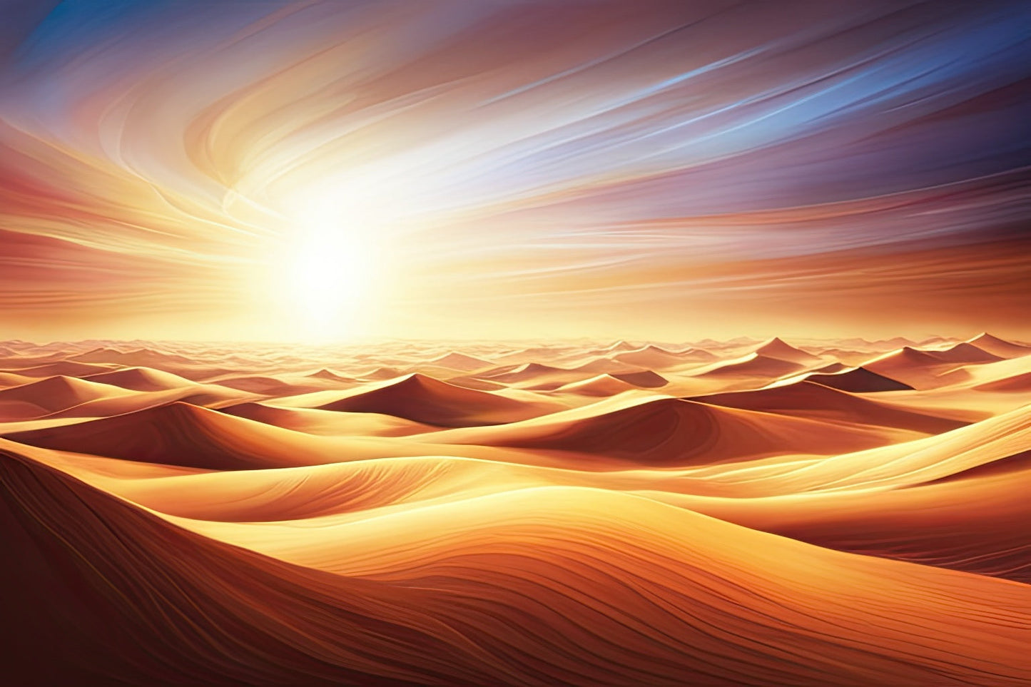Desert at Sunset Digital Painting Art Print