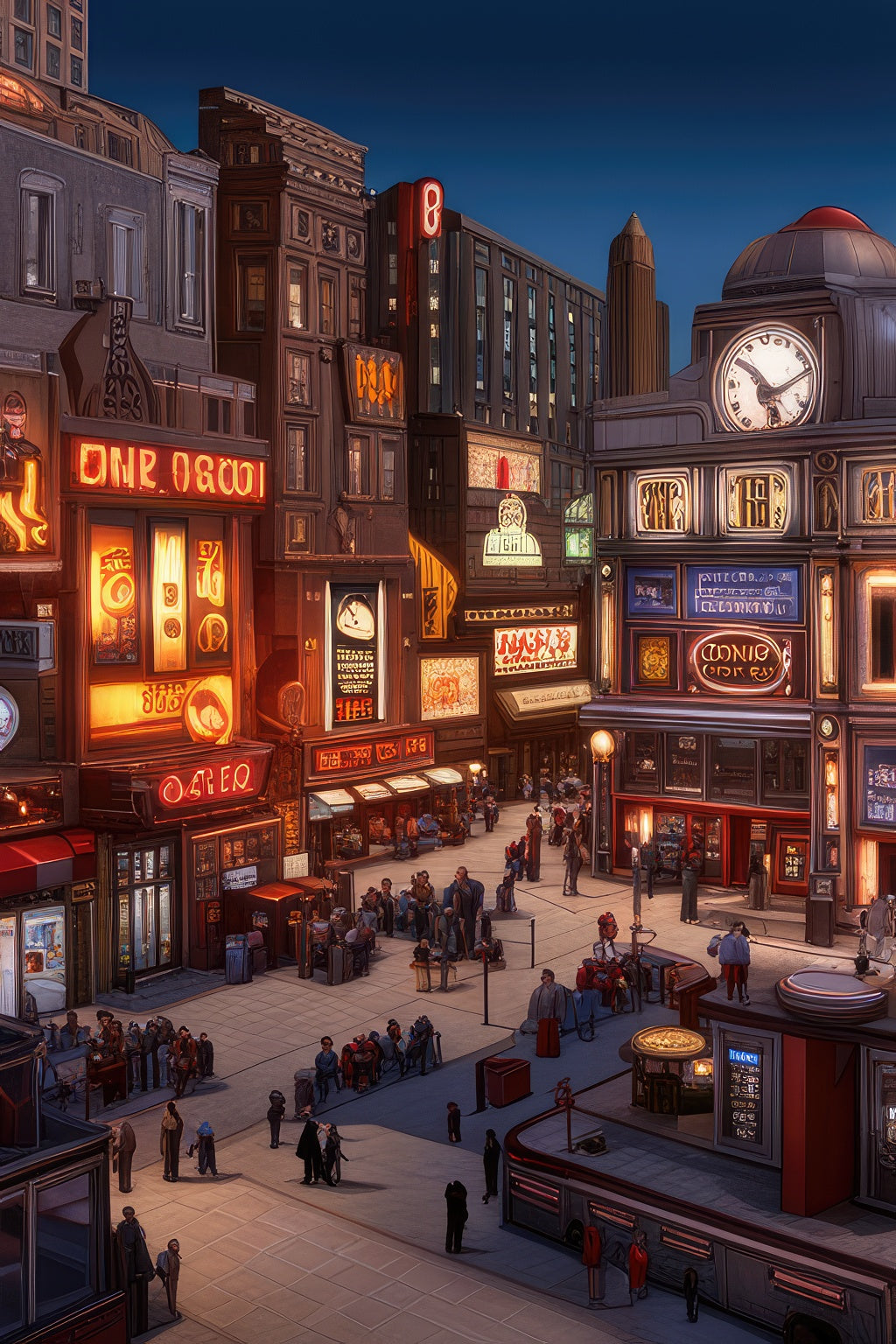 Steampunk City Digital Illustration Art Print