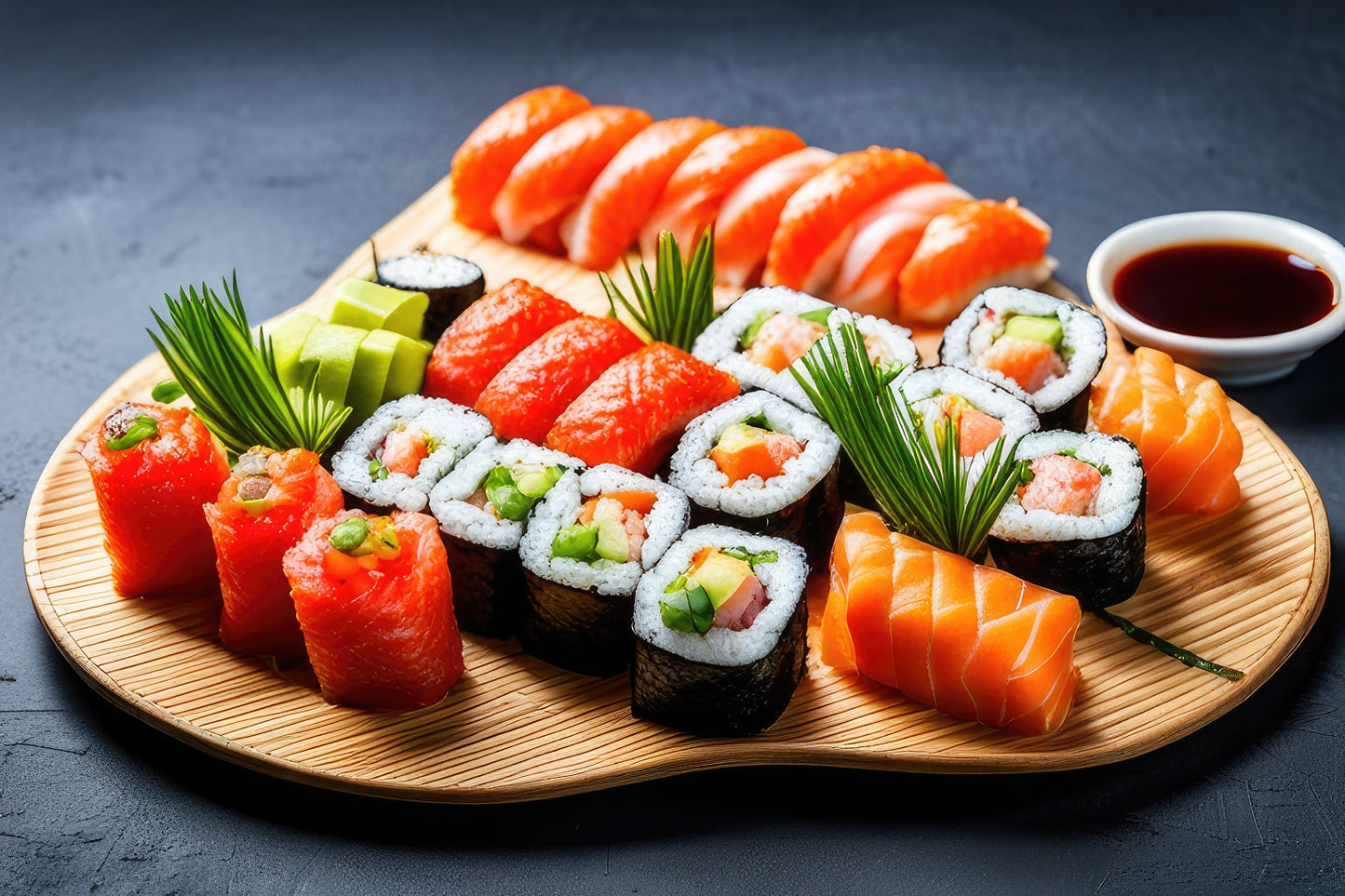 Plate of Sushi Rolls Photo Art Print