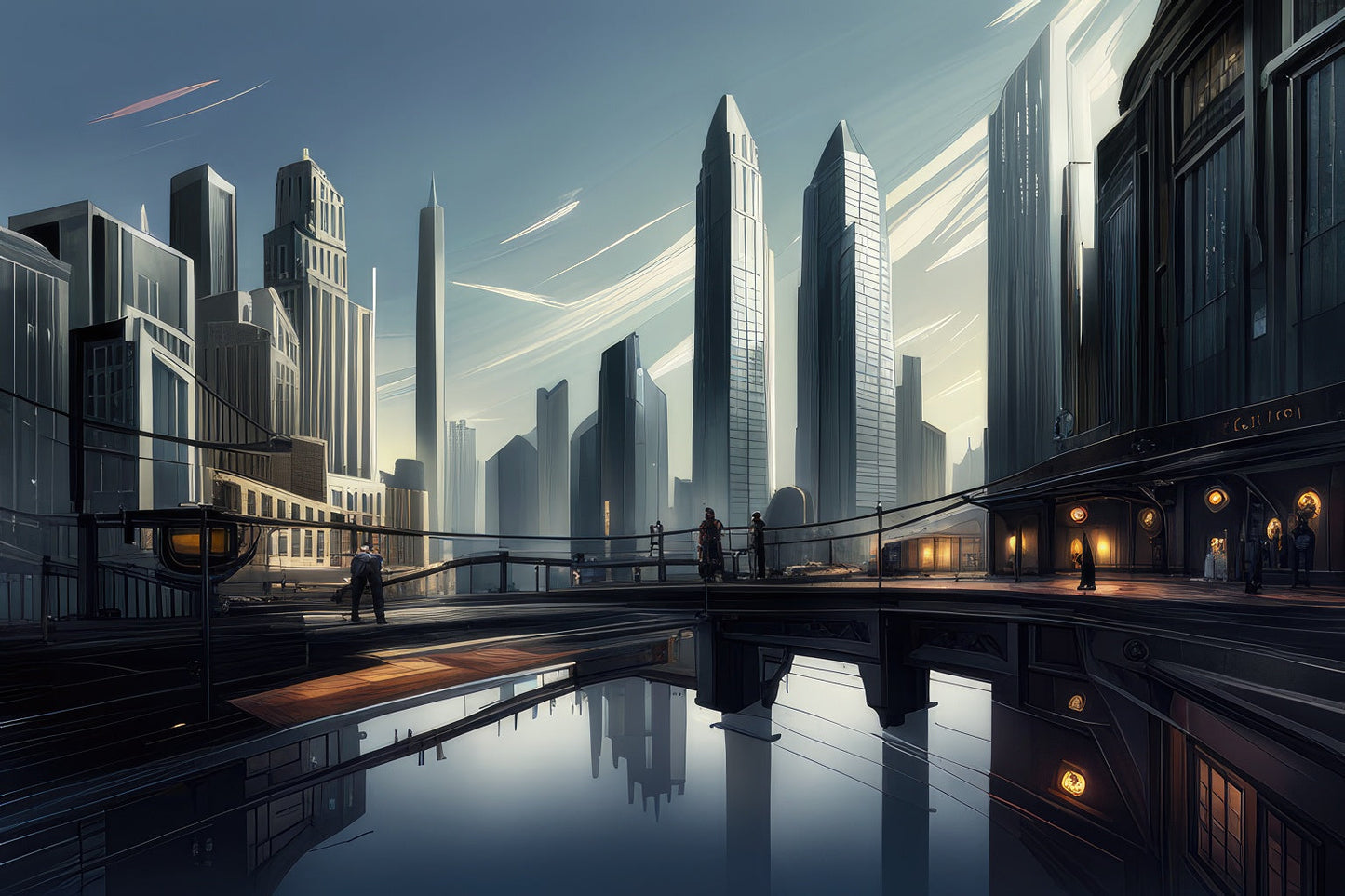 Dark Future City Digital Concept I Art Print