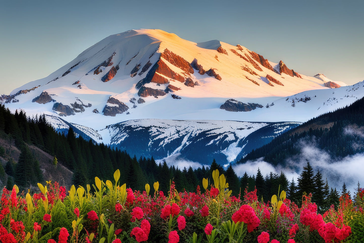 Mount Baker Scenic Landscape Photo I Art Print