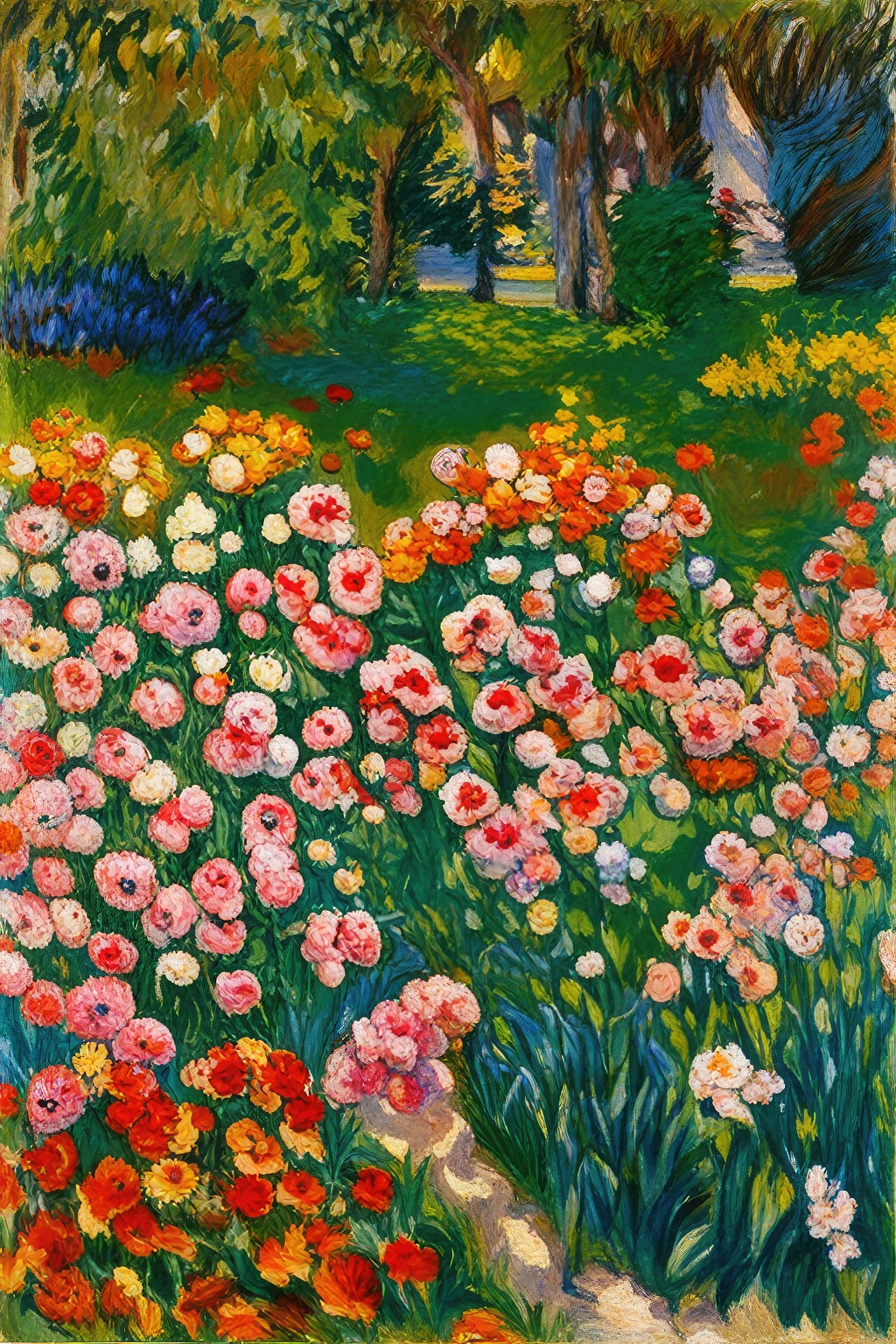 Garden in Bloom Oil Painting II Art Print
