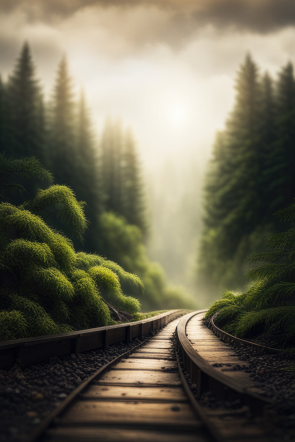 Sunset by The Railroad Tracks Photograph Art Print