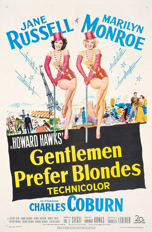 Gentlemen Prefer Blondes Marilyn Monroe Vintage Movie Poster