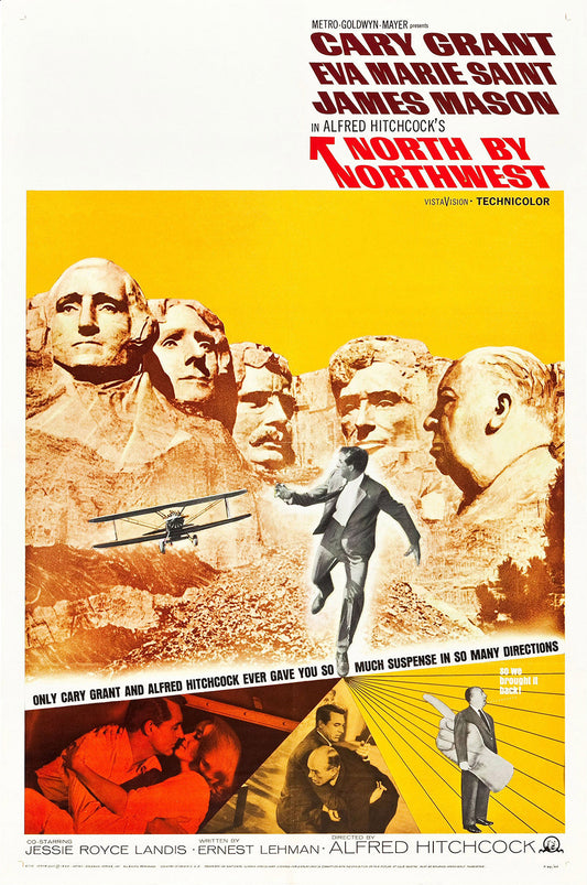 North by Northwest Vintage Movie Poster V2