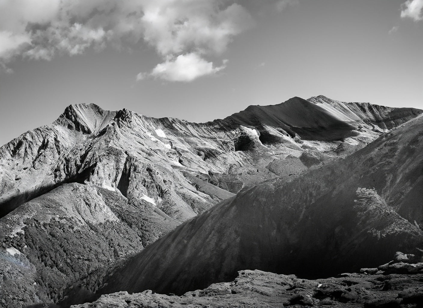 Rocky Mountains Black and White Photograph Art Print