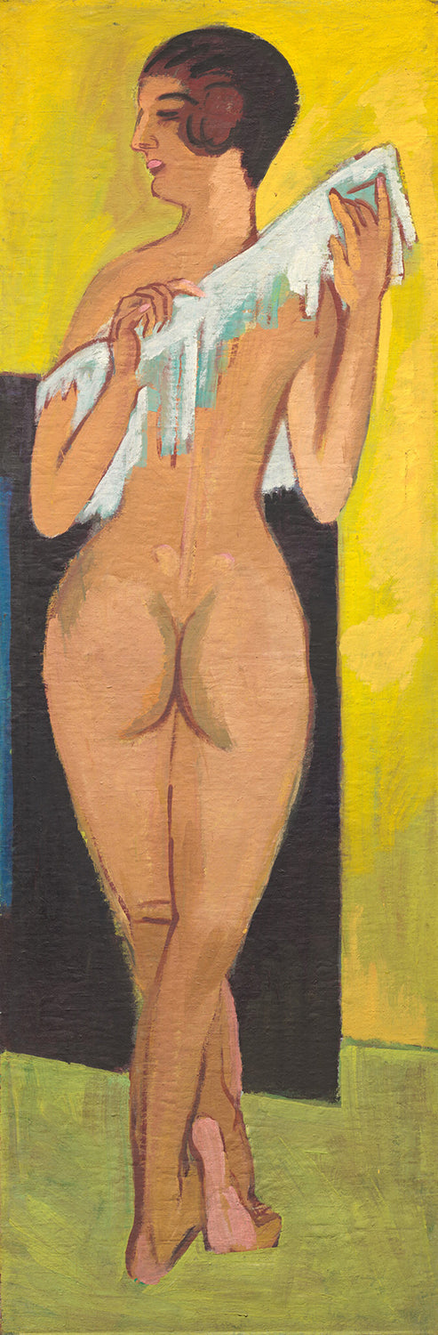 Nude Figure [reverse] by Ernst Ludwig Kirchner Art Print