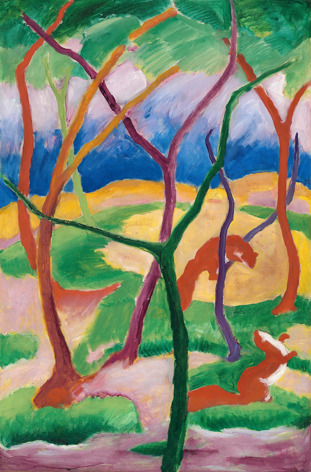 Weasels at Play by Franz Marc Art Print