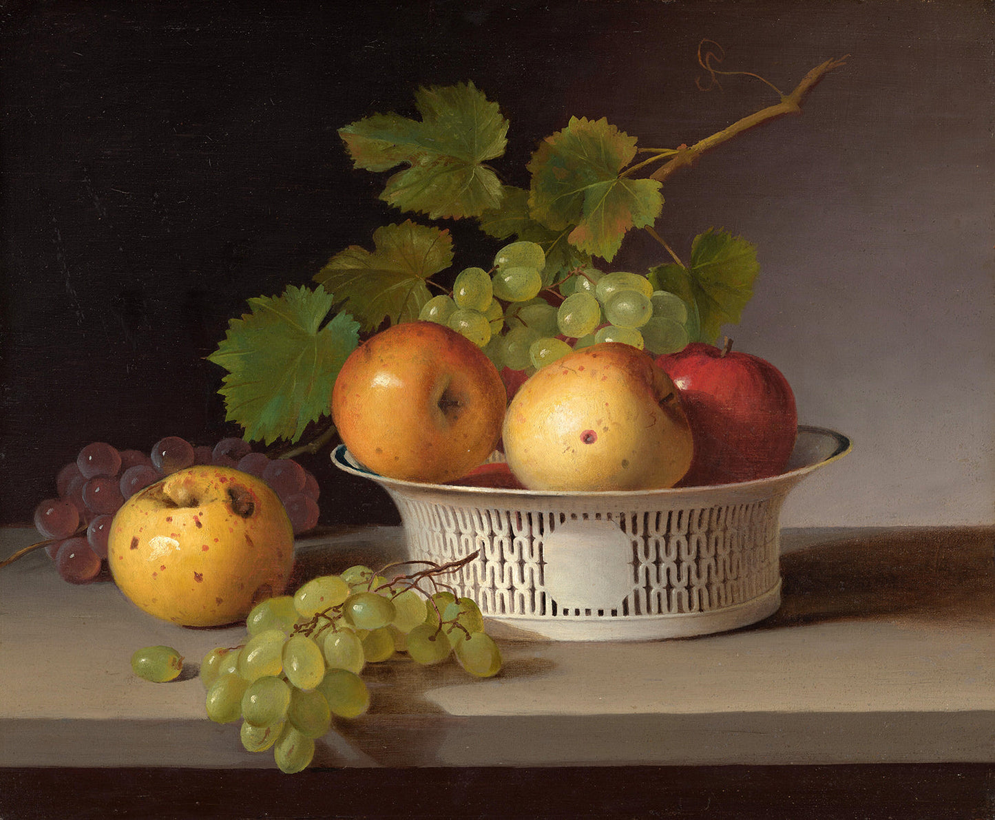 Fruit Still Life with Chinese Export Basket by James Peale Art Print