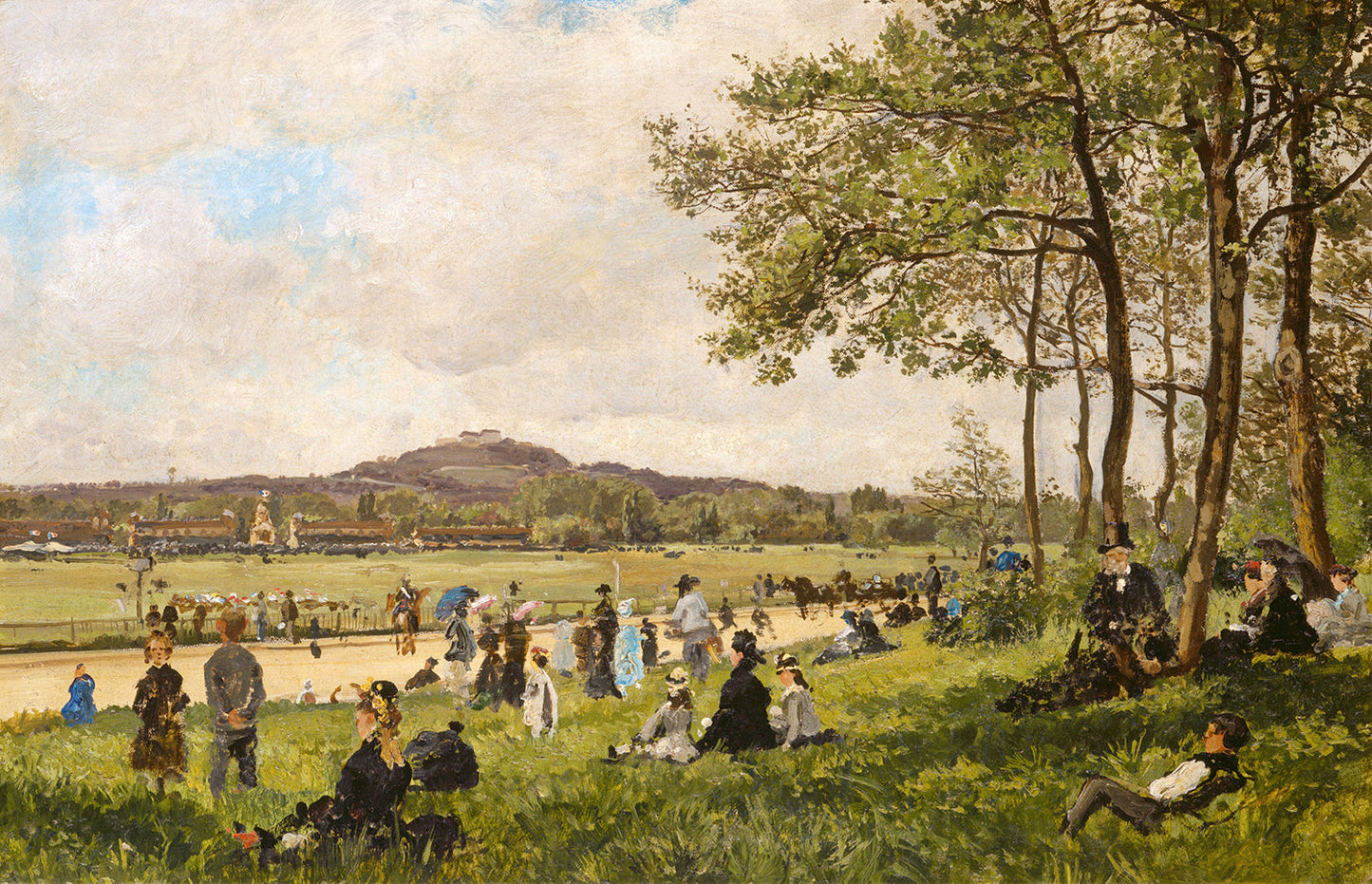Race Course at Longchamps by French 19th Century Art Print