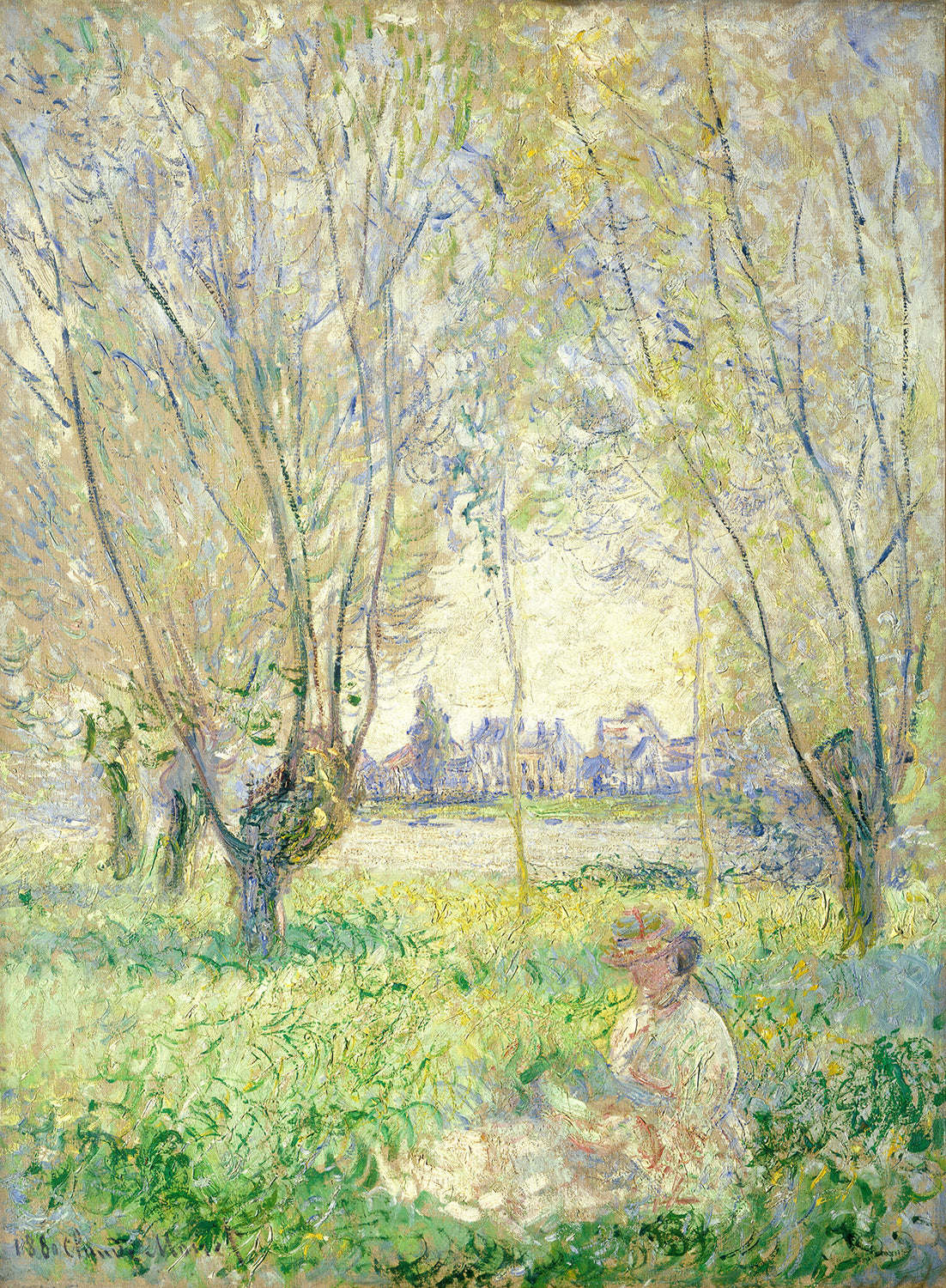 Woman Seated under the Willows by Claude Monet Art Print