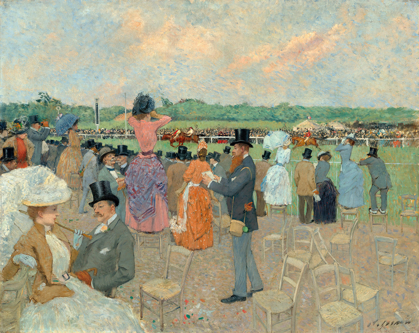 The Races at Longchamp by Jean-Louis Forain Art Print