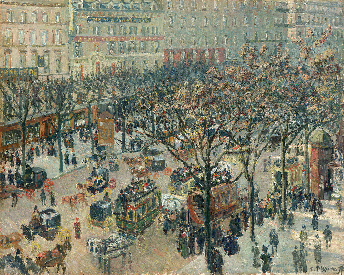 Boulevard des Italiens, Morning, Sunlight by Camille Pissarro Art Print