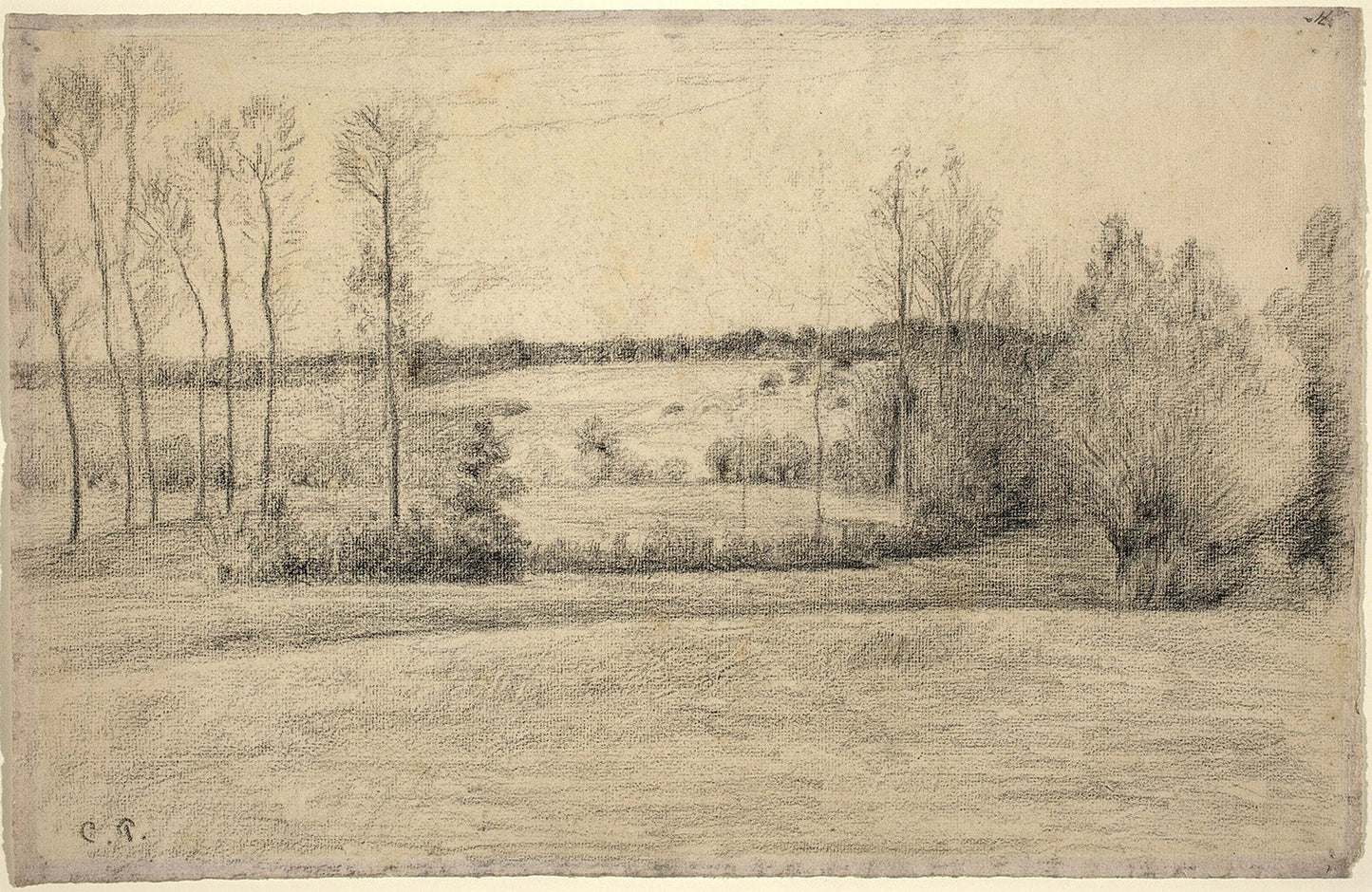 Trees and Meadows at Eragny by Camille Pissarro Art Print