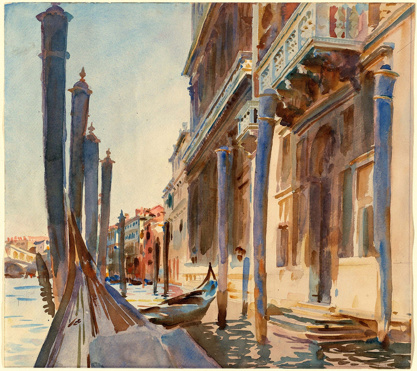 Gondola Moorings on the Grand Canal by John Singer Sargent Art Print