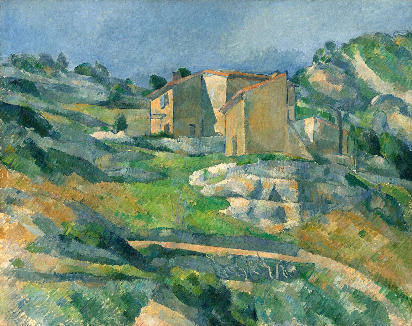 Houses in Provence: The Riaux Valley near L'Estaque by Paul Cezanne Art Print