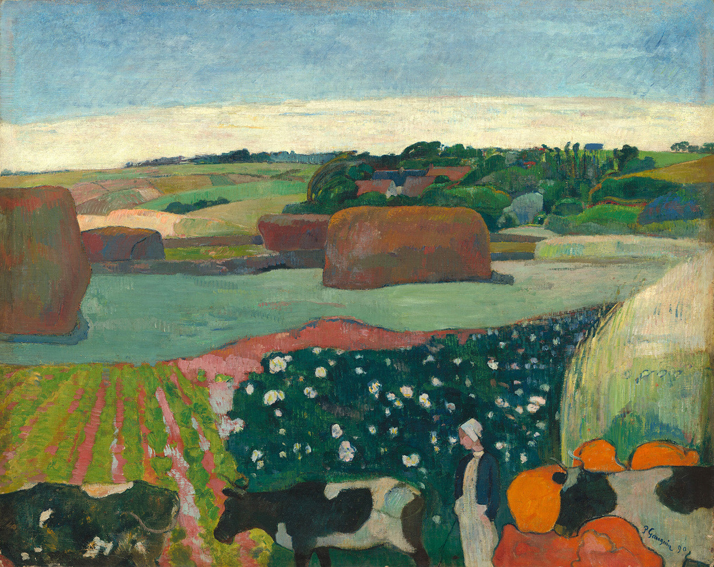 Haystacks in Brittany by Paul Gauguin Art Print