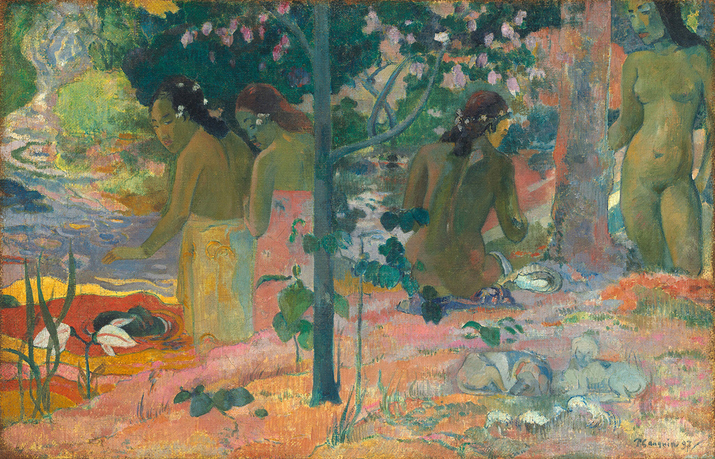 The Bathers by Paul Gauguin Art Print