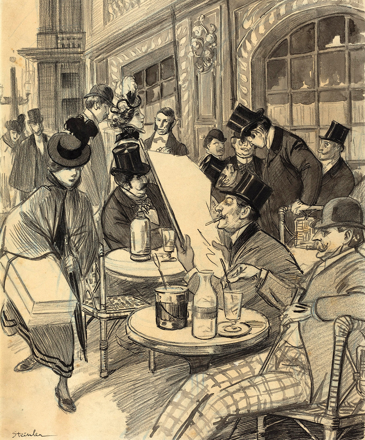 Chez Maxime by Theophile Alexandre Steinlen Art Print