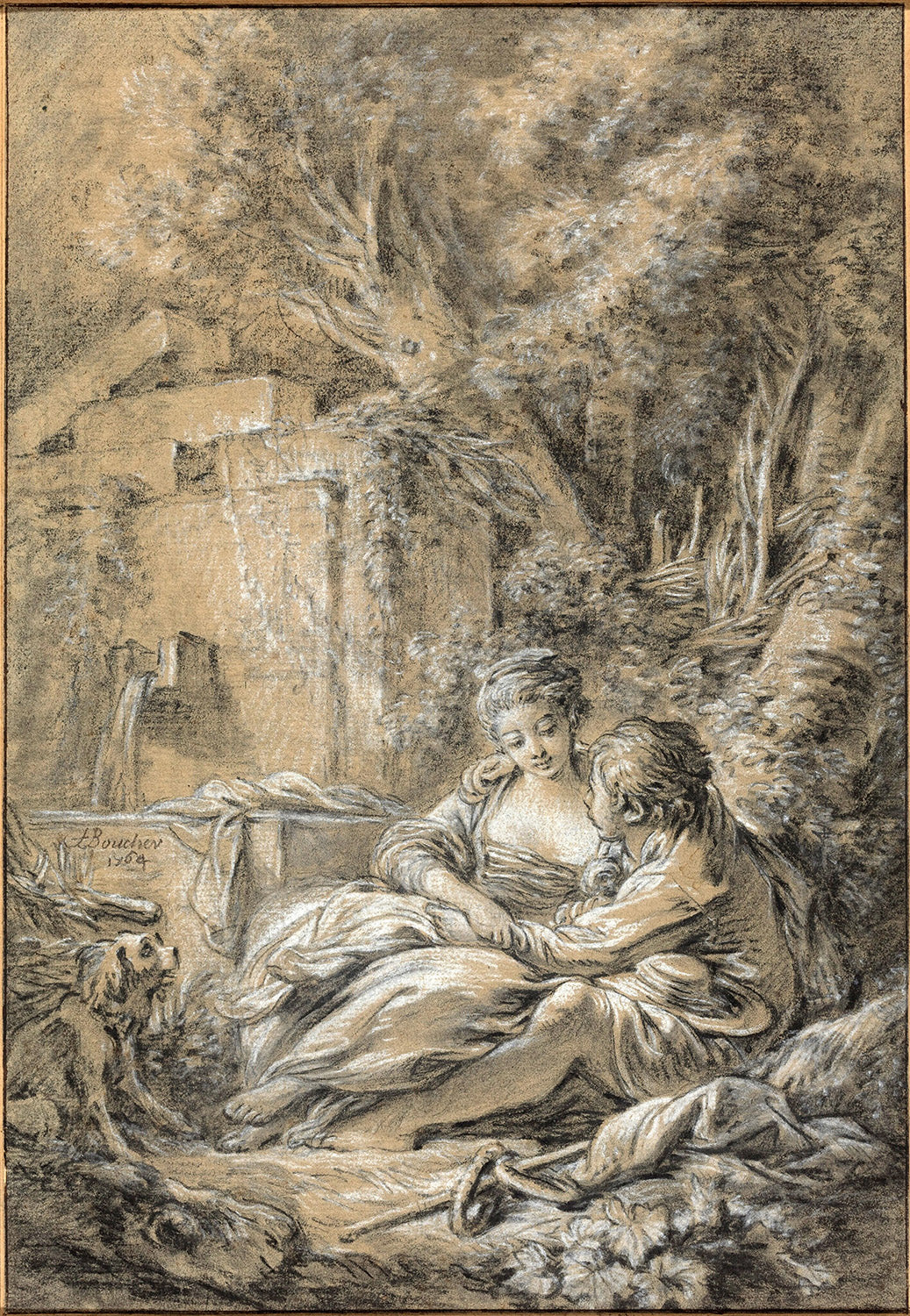 Tete-a-tete by Francois Boucher Art Print