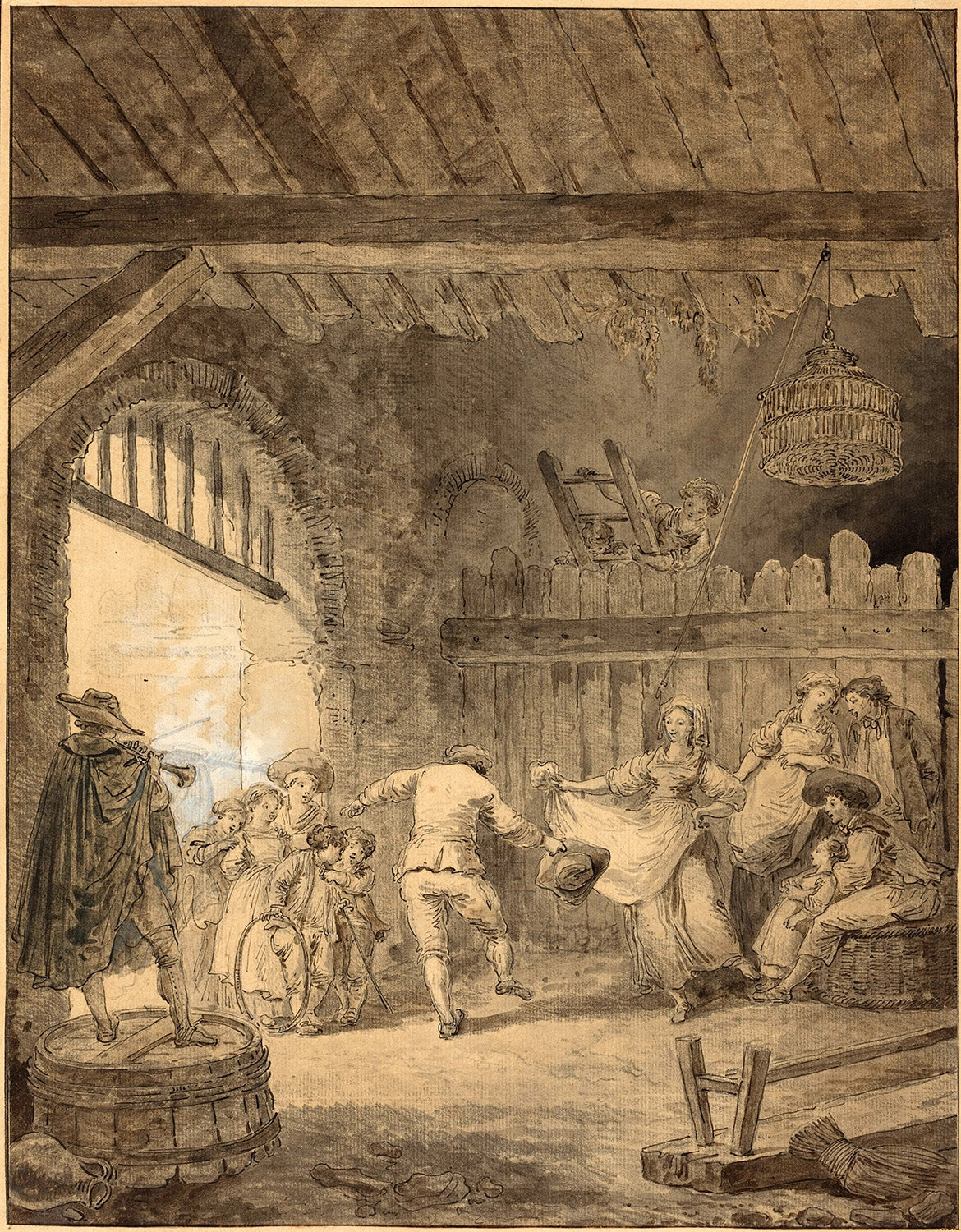 The Peasant Dance by Hubert Robert Art Print
