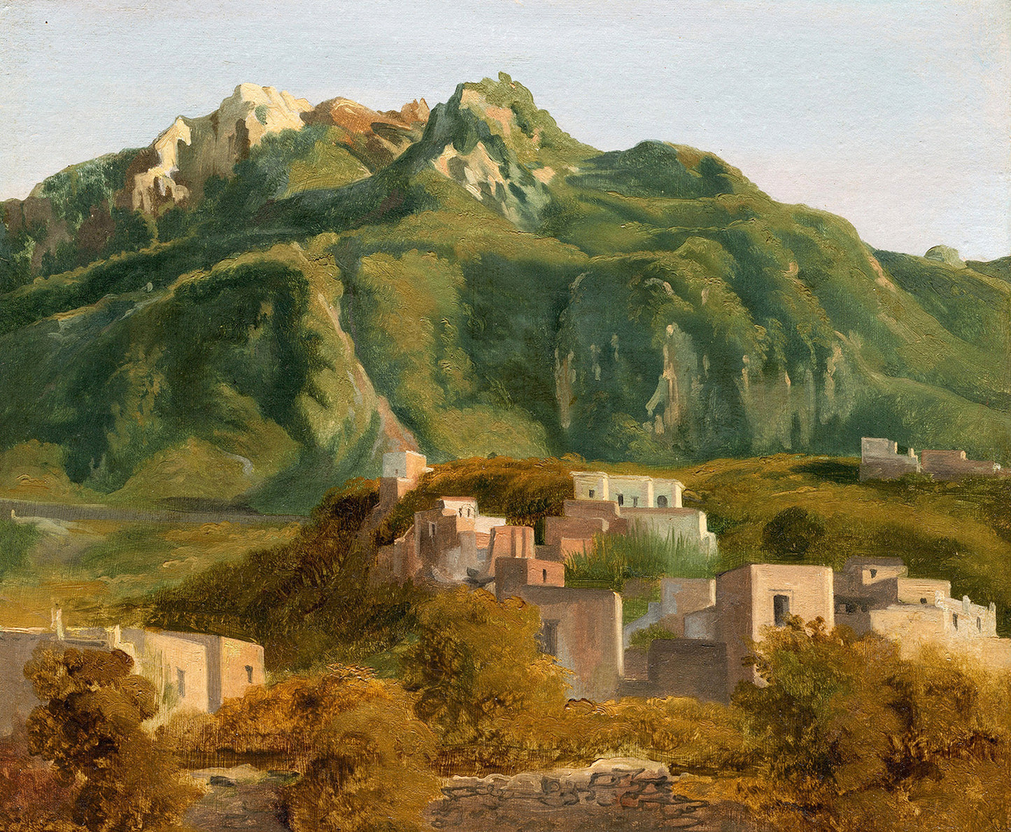 Village on the Island of Ischia by Sebastien-Louis-Guillaume Norblin de la Gourdaine Art Print