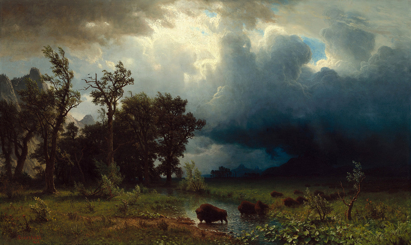 Buffalo Trail: The Impending Storm by Albert Bierstadt Art Print