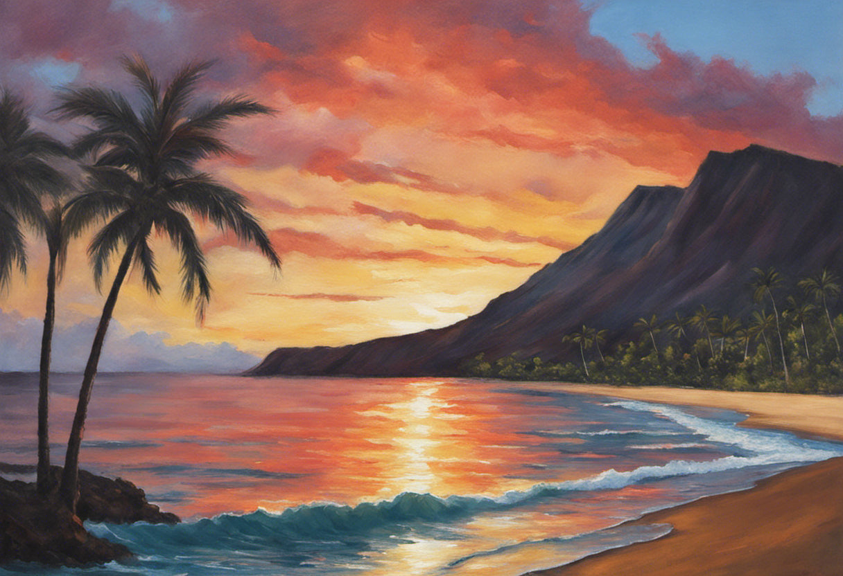 Tahitian Sunset Painting II Art Print