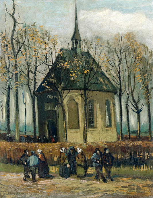 Congregation Leaving the Reformed Church in Nuenen by Vincent van Gogh Art Print