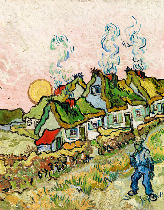Houses and Figure by Vincent van Gogh Art Print