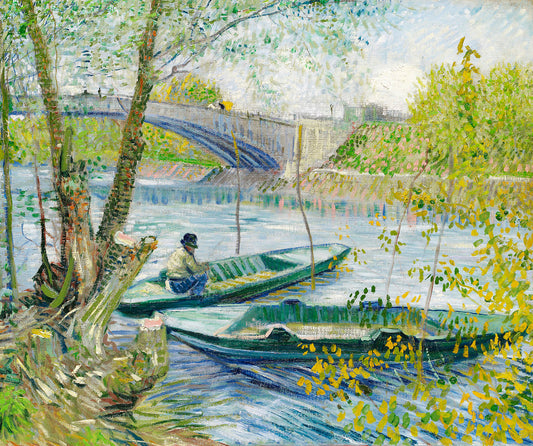 Fishing in Spring, the Pont de Clichy (Asnieres) by Vincent van Gogh Art Print