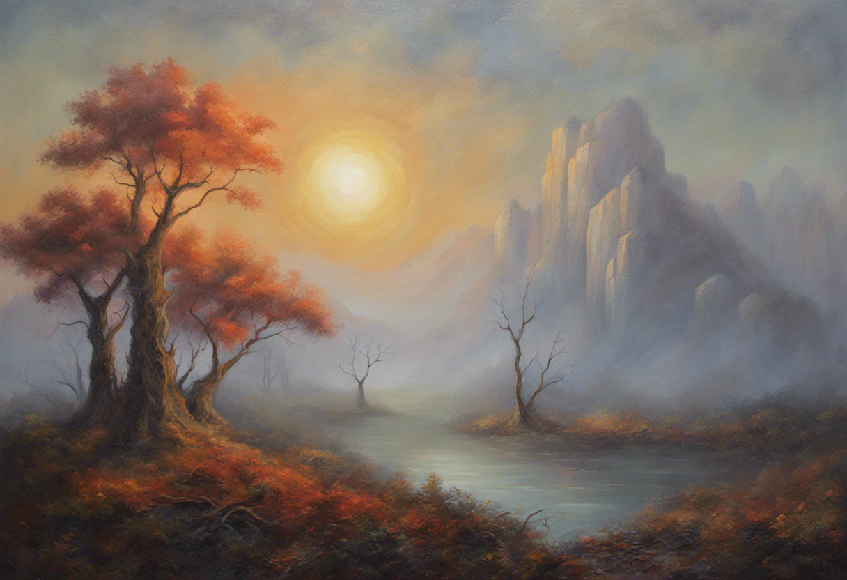 Mysterious Land at Sunrise Oil Painting Art Print