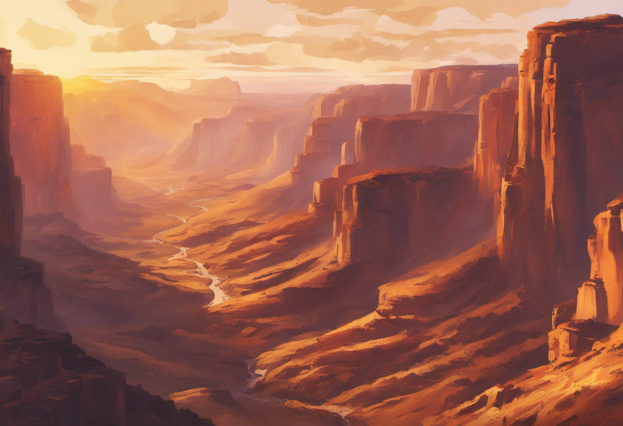 Canyon Valley Golden Hour Digital Painting II Art Print