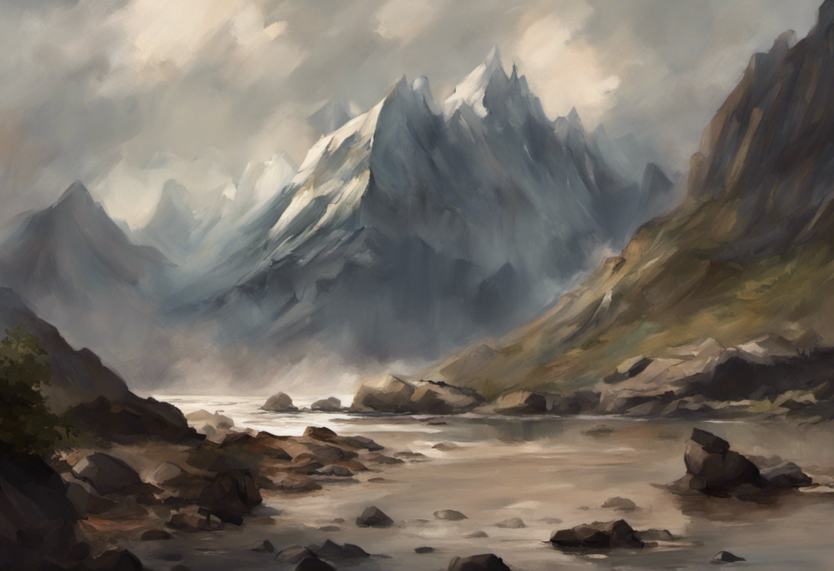 Blackrock Landscape Acrylic Painting Art Print