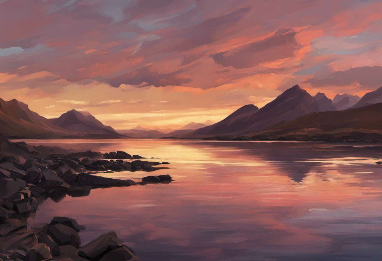 Blackrock Landscape at Sunset Acrylic Painting Art Print