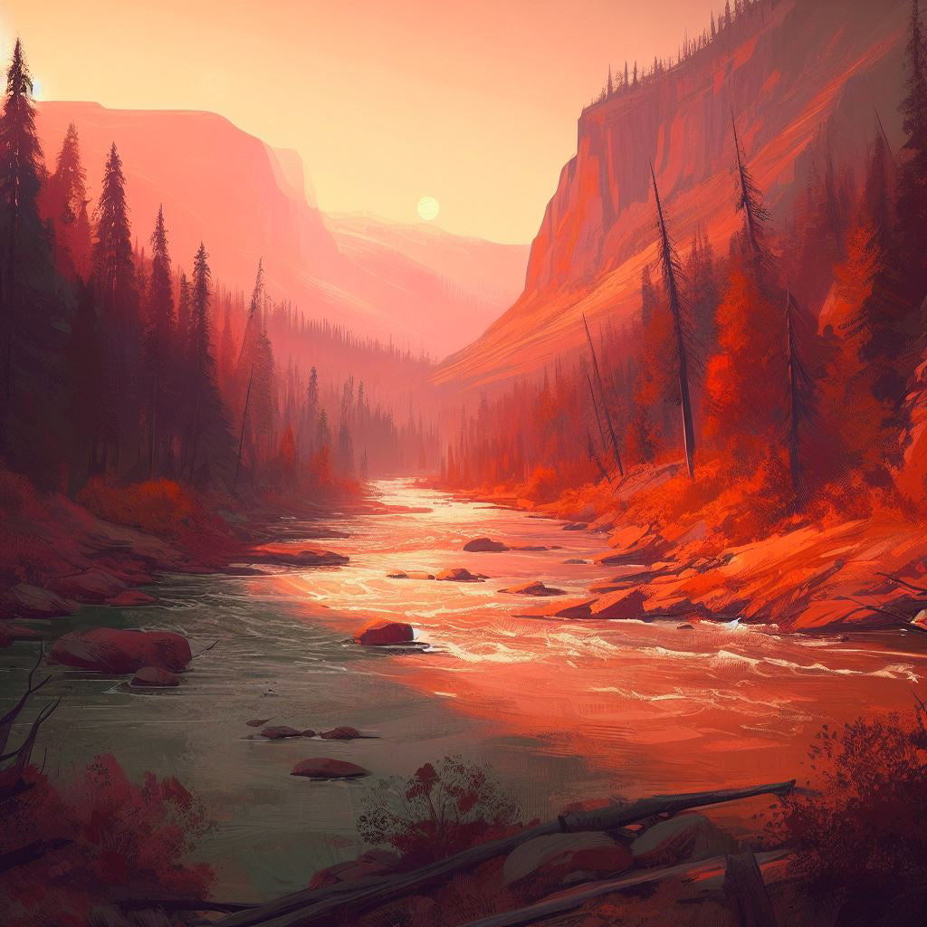 Red River Valley Digital Painting Art Print